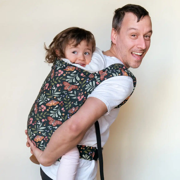 Floral butterfly baby carrier.